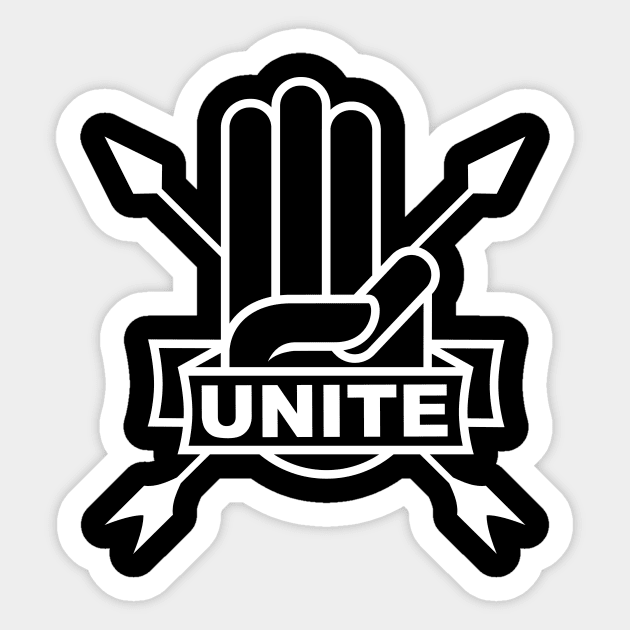 Unite the Districts - White Sticker by famousafterdeath